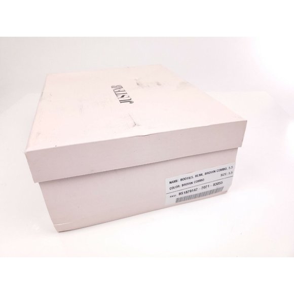 JUSTFAB Remi Brown Combo Side Zipper Platform Heel Bootie Boots Size 5.5 - Picture 9 of 9